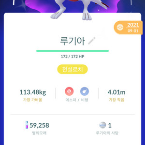 포켓몬고 이로치 루기아