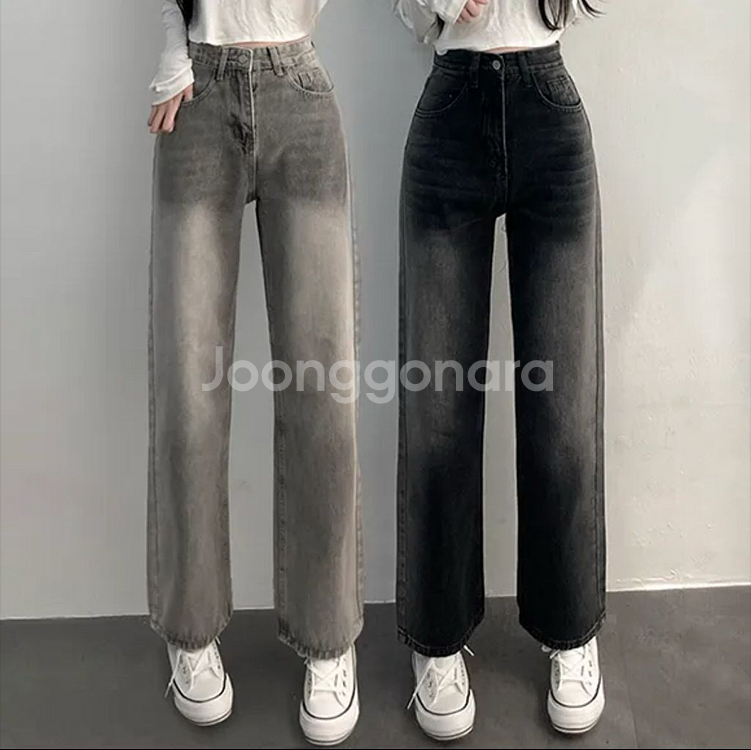 데님 와이드 팬츠(흑청) S--0