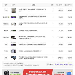 급처 13900k 5080 64G P41 고사양 본체