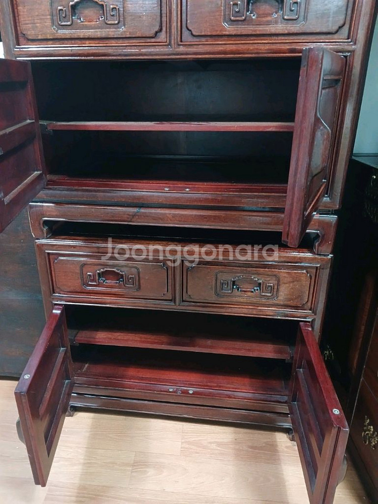 골동품 앤틱 인테리어 전통 고가구 원목 수납장 서랍장--1