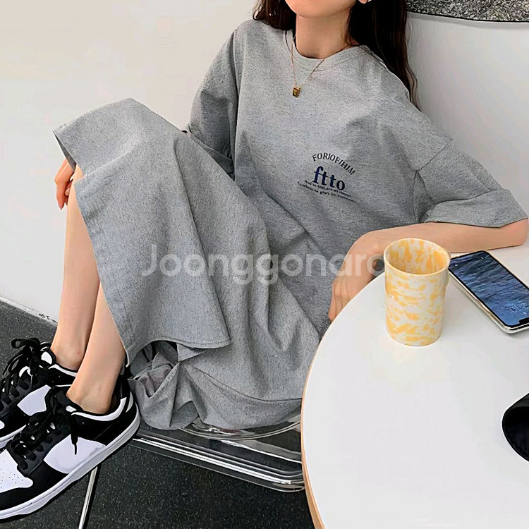 레터링 빅사이즈 여름 원피스2XL<새상품>홈웨어 원피스--1