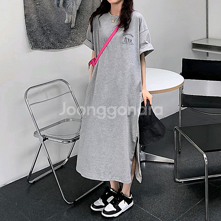레터링 빅사이즈 여름 원피스2XL<새상품>홈웨어 원피스--7