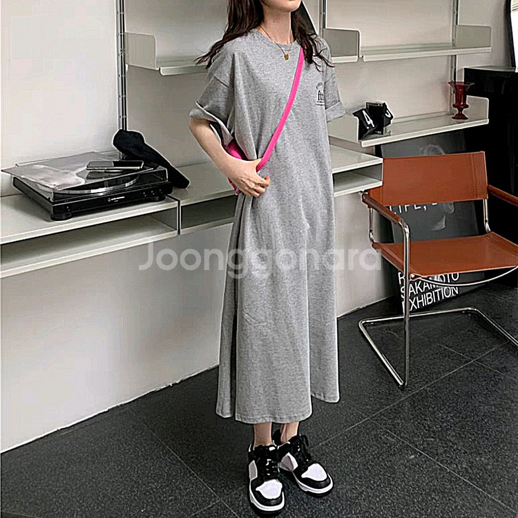 레터링 빅사이즈 여름 원피스2XL<새상품>홈웨어 원피스--8