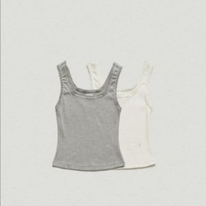 더바넷Dahlia Lace Ribbed Tank Top