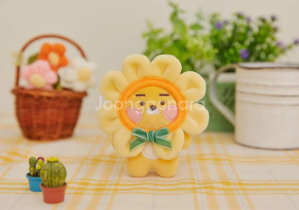 카카오프렌즈 리틀라이언 플라워 볼 발그레 키링 인형--1