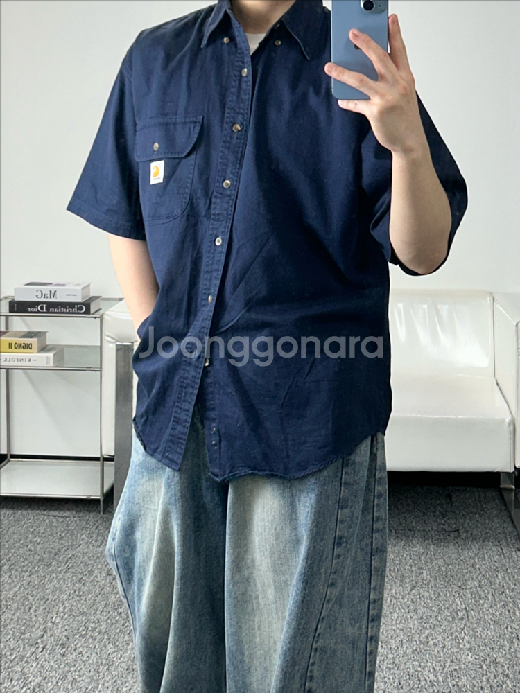칼하트 빅포켓 올드스쿨 반팔 셔츠 L--4