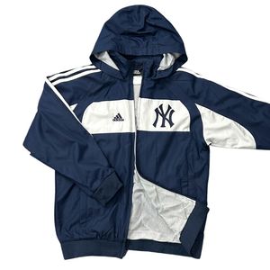 아디다스xMlB 양키스 사이드라인 배색 바람막이 M