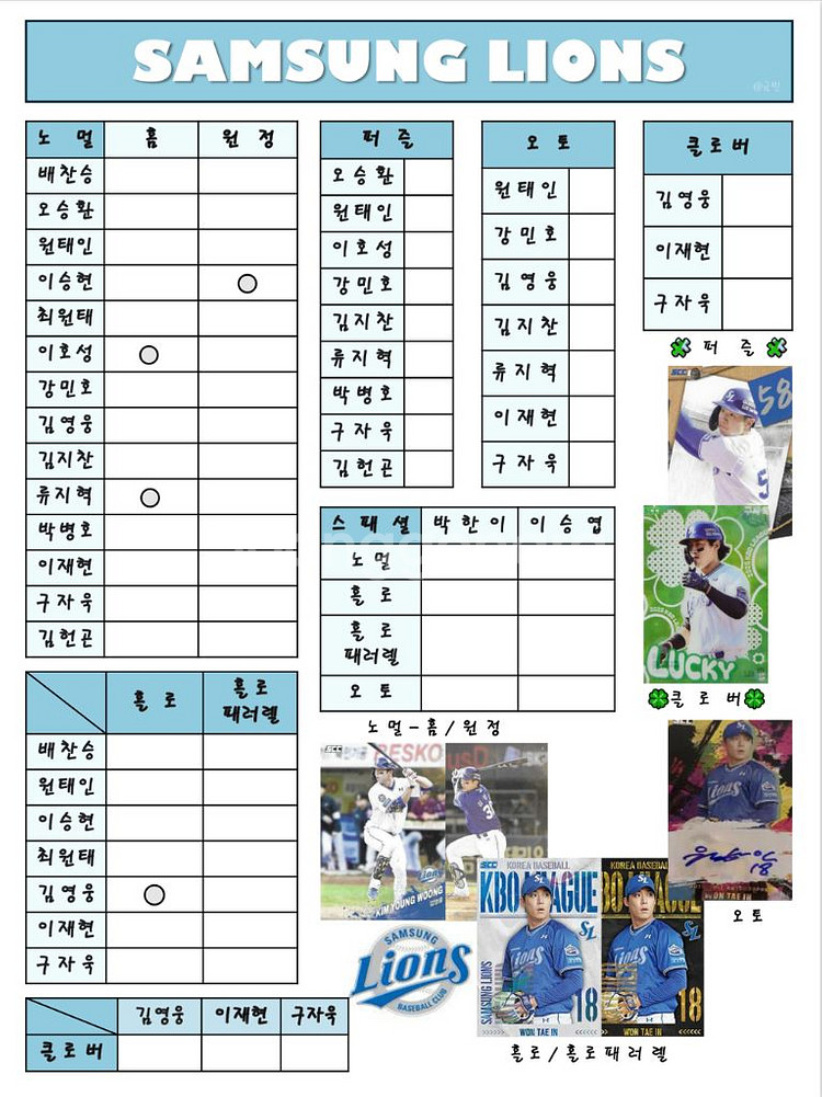 2025년 KBO 카드 삼성으로 교환 원합니다--9