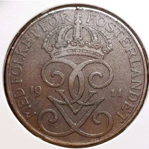 스웨덴 1911년 5오레.외국주화 주화 화폐 동전