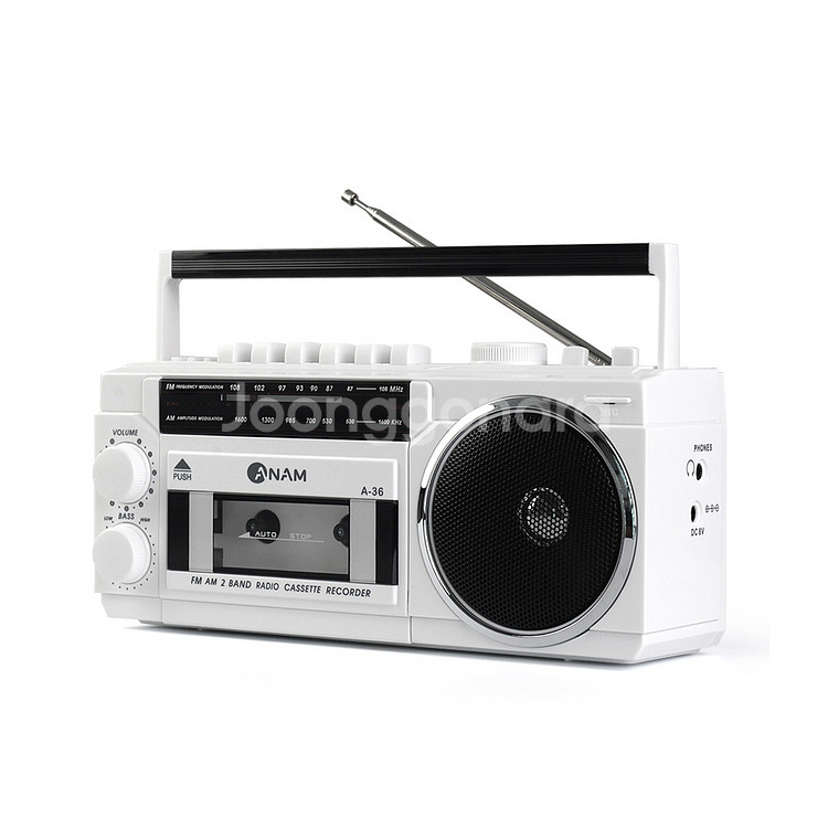 새제품) 아남 A-36 카세트플레이어 라디오 화이트--0