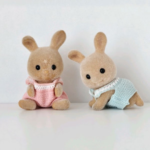 실바니안 뜨개옷 귀접토끼 쌍둥이 아기