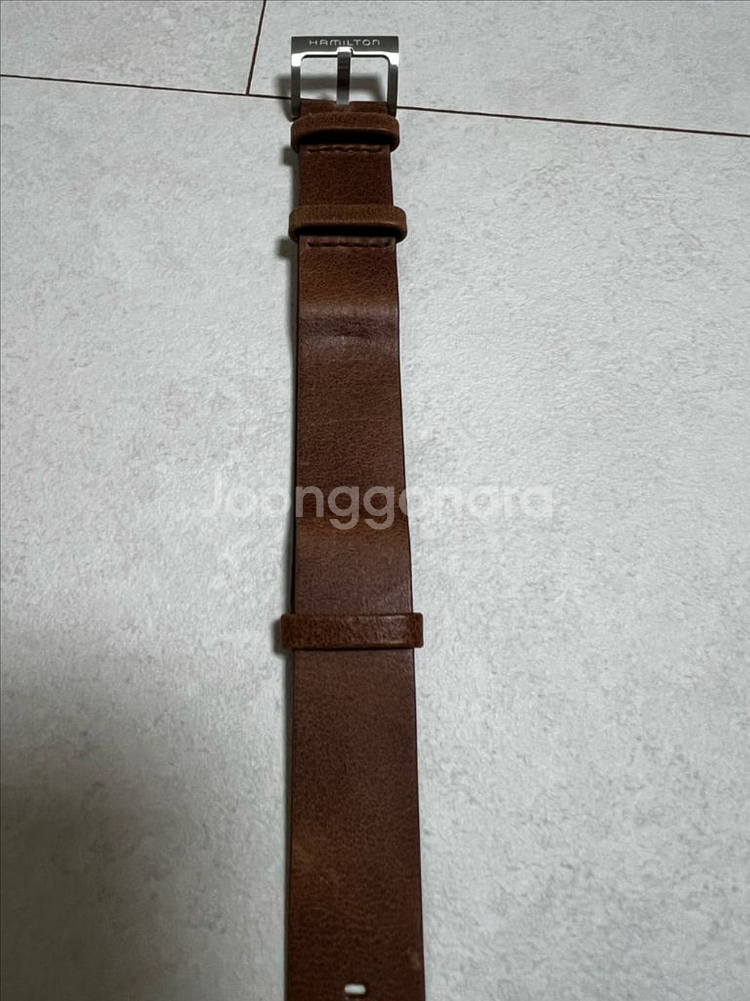 해밀턴 카키필드 20mm 정품 가죽 나토밴드 스트랩--1