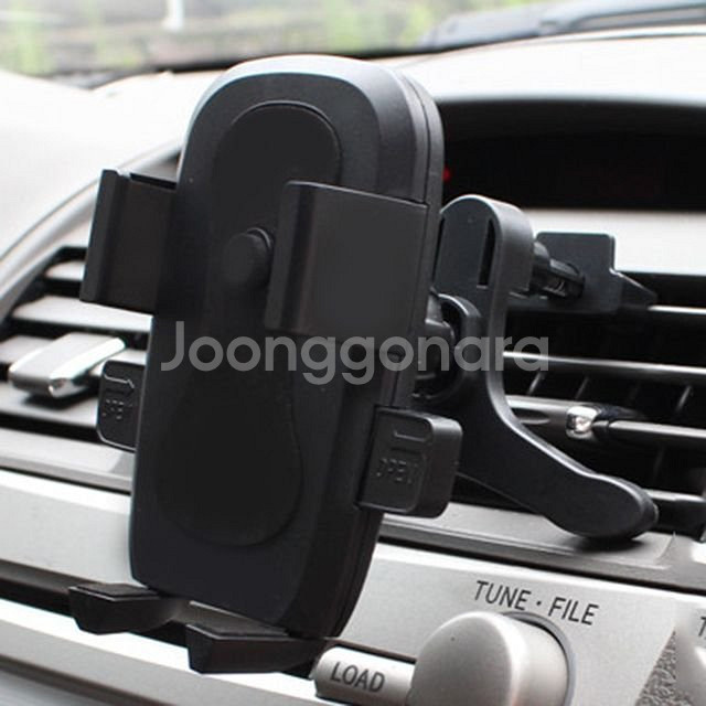새 검정색 차량용 반자동 송풍구 거치대 핸드폰 안전운전--4