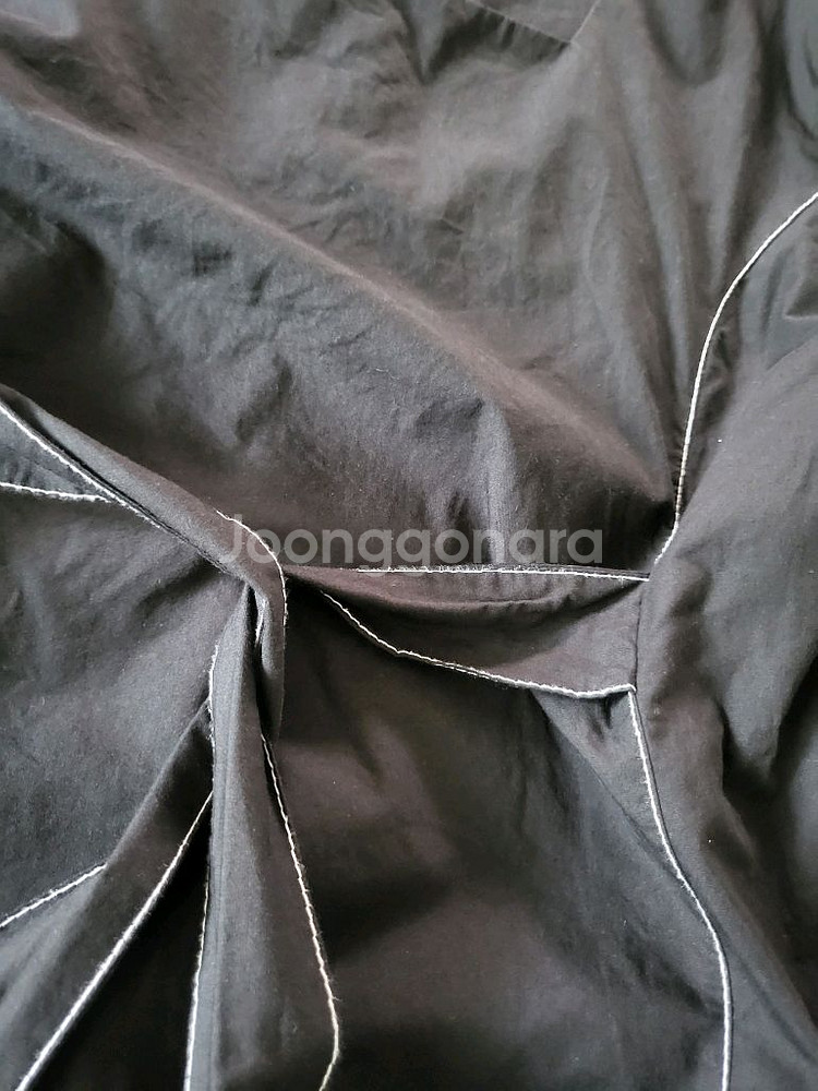 블랙 스퀘어넥 스티치 롱원피스 리본 통통66-77 추천--2