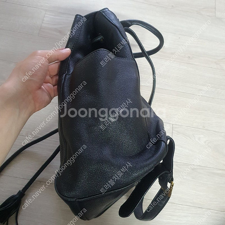 정품 토리버치 금장로고 레더 백팩--5