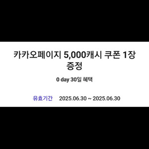 카카오페이지 5000원권