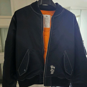 스투시 리버시블 봄버 블랙 ma-1 L