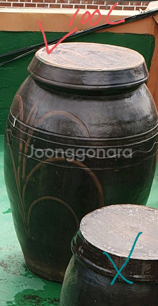 항아리 . 전통 옹기 항아리 100리터--0