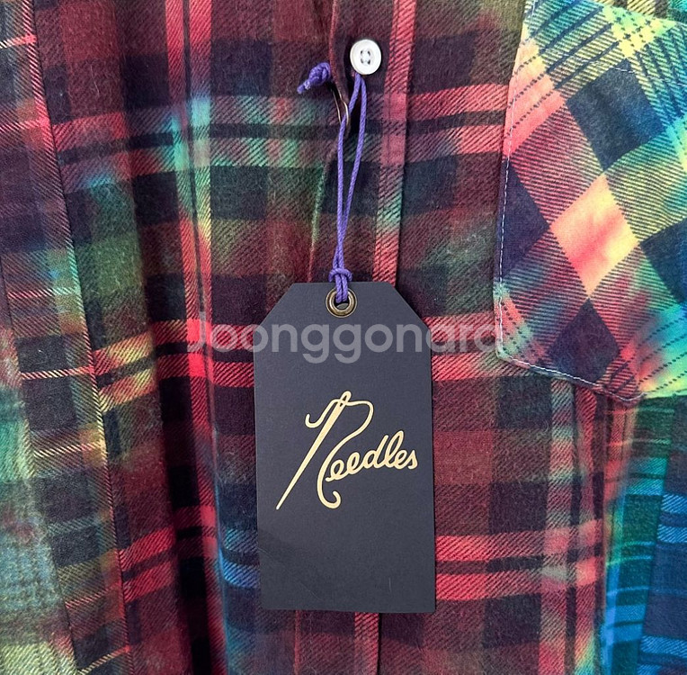 [M] 니들스 남성 컷팅 타이다이 패치워크 체크 셔츠--4