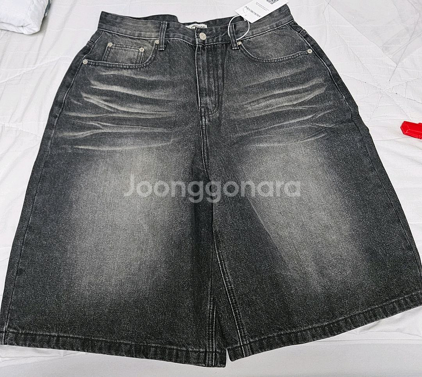 어널러코드 데님 카고 팬츠 반바지--2