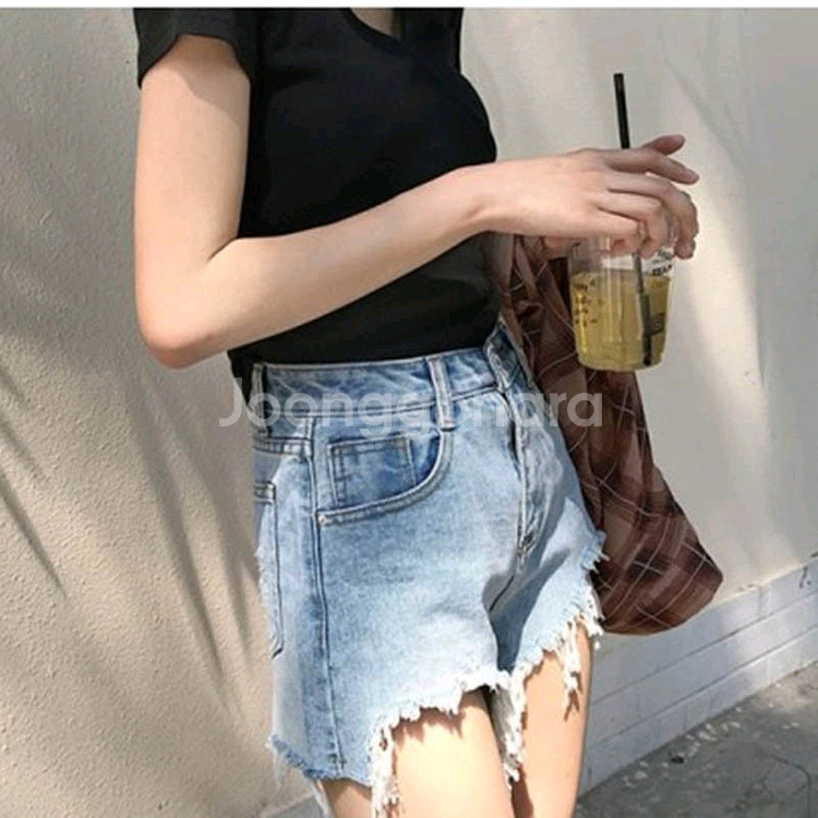 아론 데미지 숏 데님 팬츠--4