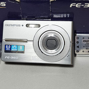 올림푸스 fe-360 실버A급 디카 풀박스+파우치