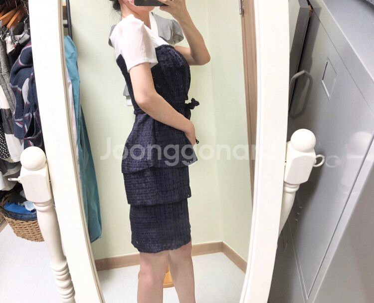 새제품ㅡ린/네이비 원피스 55/데일리 하객 패션--2