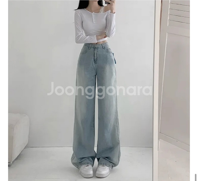 (새상품)여름용 쿨링데님 연청바지(롱기장)M--1