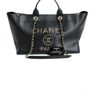 정품) 샤넬 도빌백 라지 캐비어 스킨