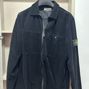 스톤 아일랜드 코듀로이 셔츠 자켓 블랙 - 24FW
