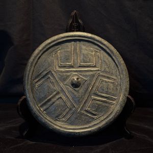 [골동품/옥제] 흑피옥 옥경 경면 거울 (2)