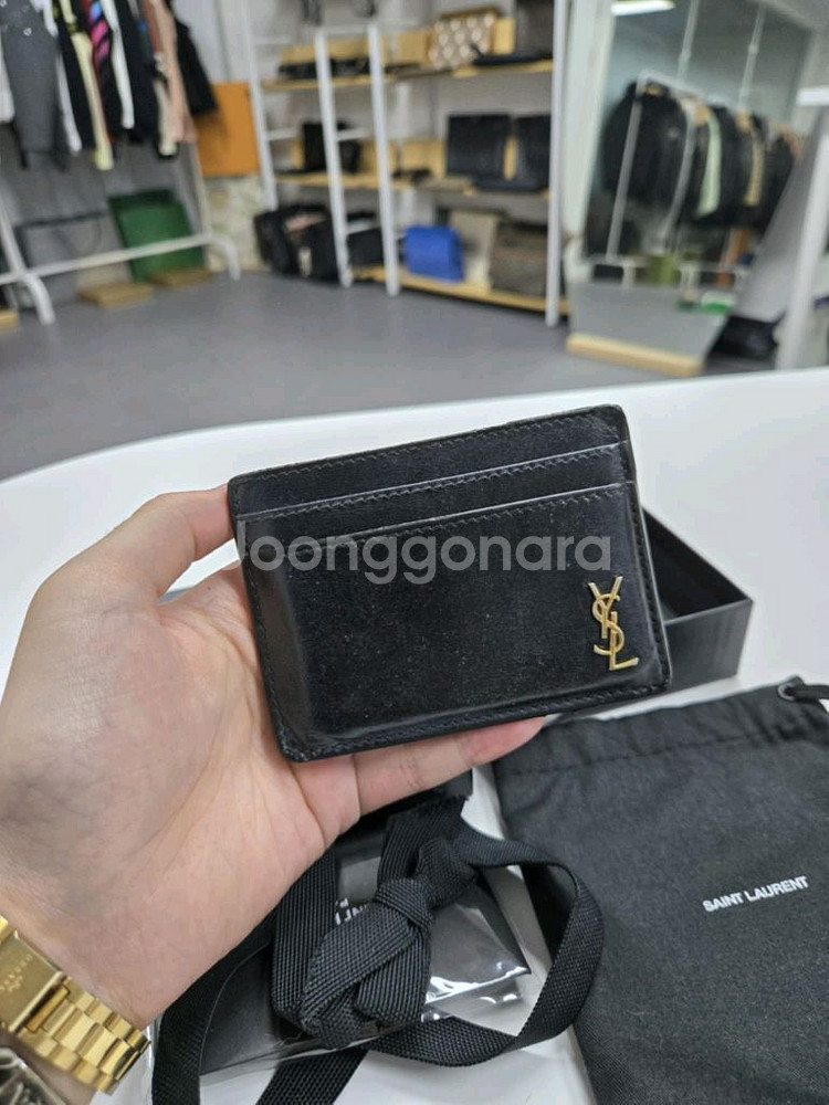 [A급컨디션] 입생로랑 미니로고 카드지갑--0