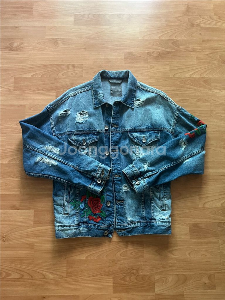 자라 남자 데님 자켓 M 95 남성 청 아우터 zara--0