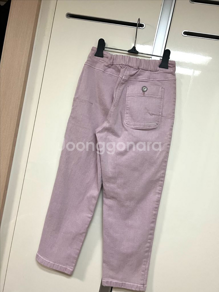 한섬 마인 밴딩 데님 팬츠 스판 바지 핑크 라벤더 크롭--5