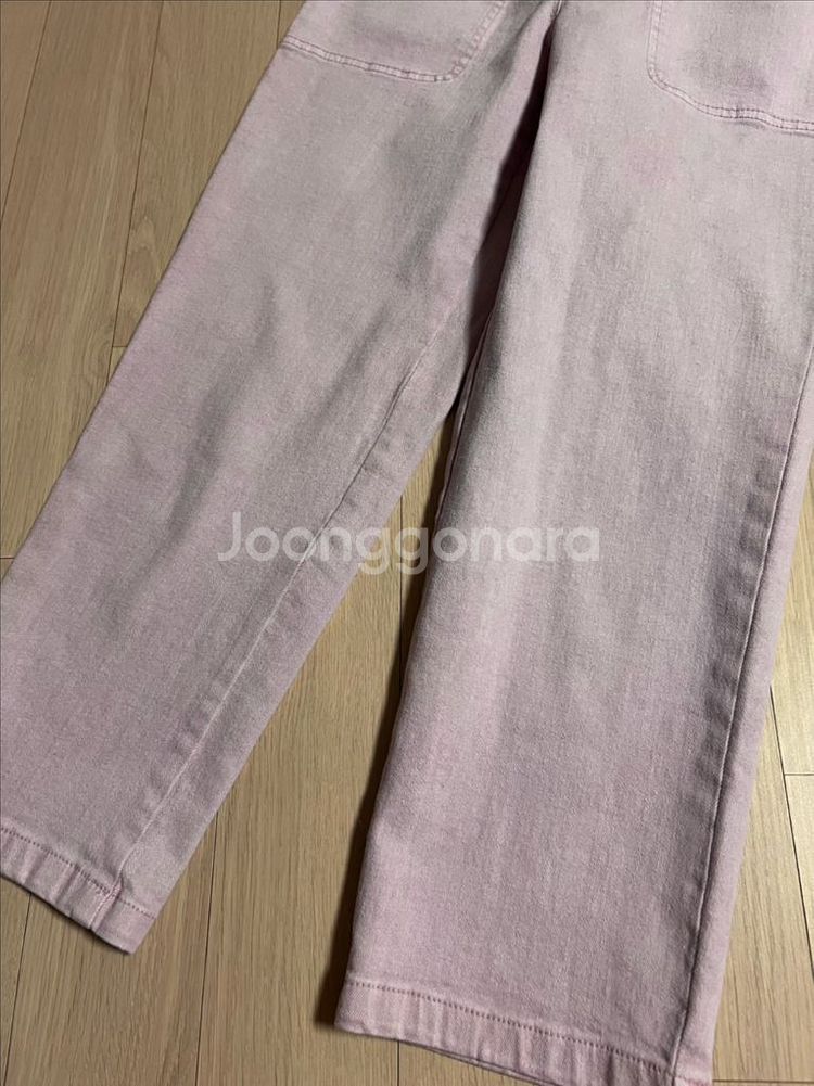 한섬 마인 밴딩 데님 팬츠 스판 바지 핑크 라벤더 크롭--6