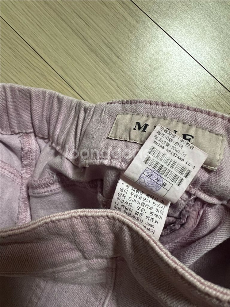 한섬 마인 밴딩 데님 팬츠 스판 바지 핑크 라벤더 크롭--9
