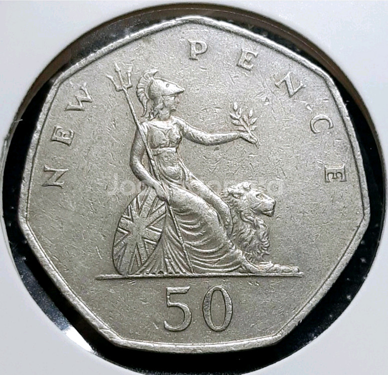 영국 1969년 50뉴펜스.외국주화 주화 화폐 동전--0