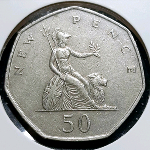 영국 1969년 50뉴펜스.외국주화 주화 화폐 동전