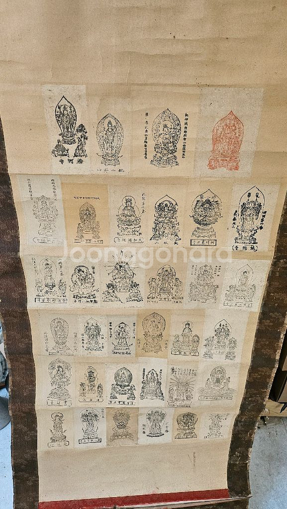 각지 사찰 부처님 족자 가로 58 세로 180 센치--3