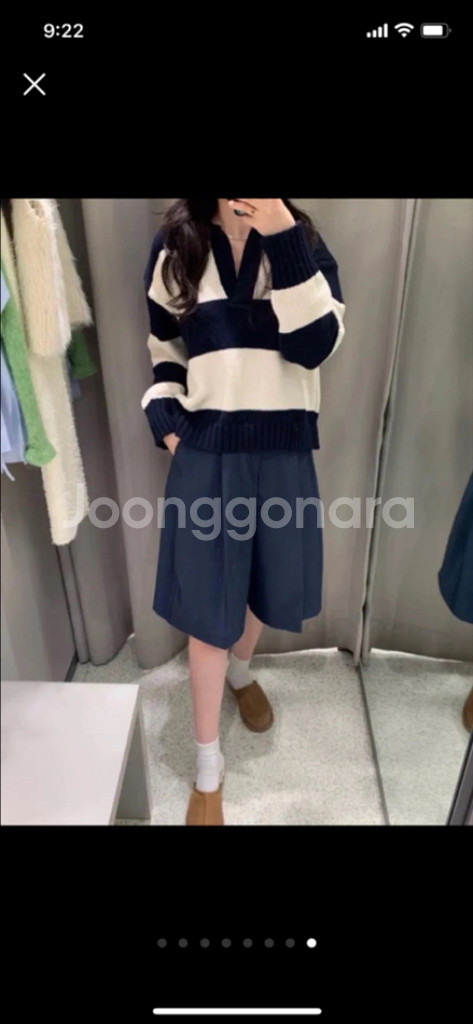 (새상품)자라 나일론 플리츠 버뮤다팬츠--7