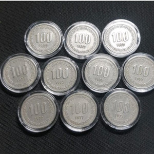 1977년 100원주화 10개일괄.주화 화폐 한국은행