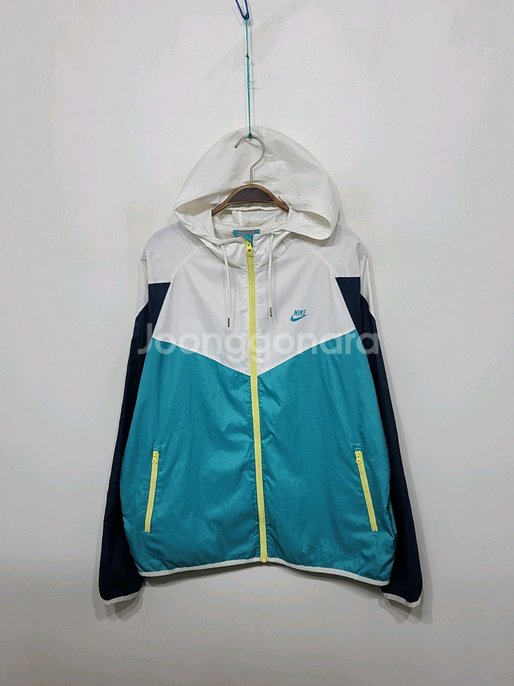 (XL) 나이키 바람막이 점퍼 배색 윈드스토퍼 후드자켓--0