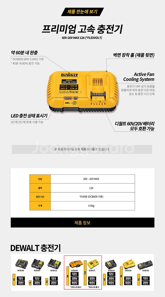 디월트 프리미엄고속충전기 DCB117 (60V 20V)--1