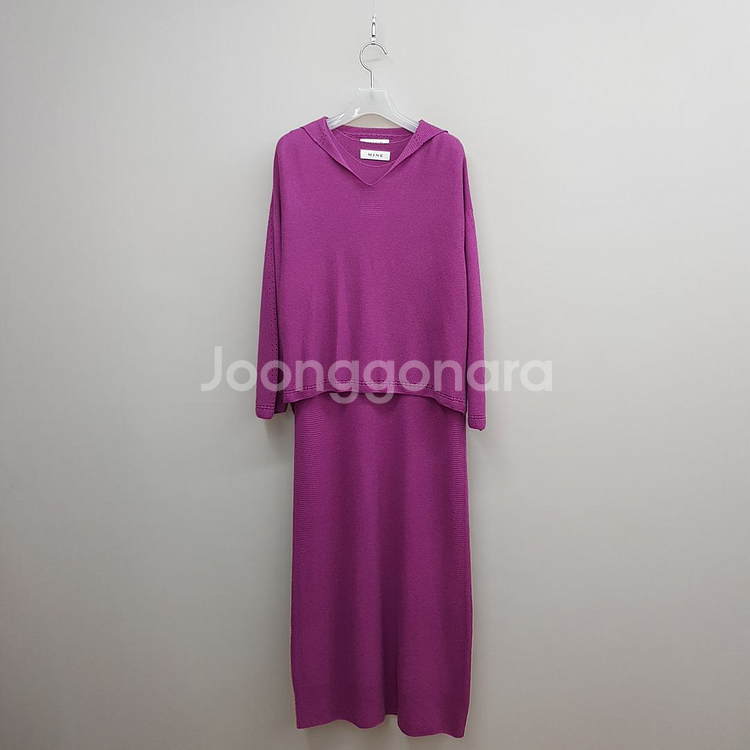 한섬 마인 세일러 니트랑 슬리브리스 롱원피스 F90--0