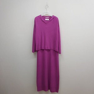 한섬 마인 세일러 니트랑 슬리브리스 롱원피스 F90