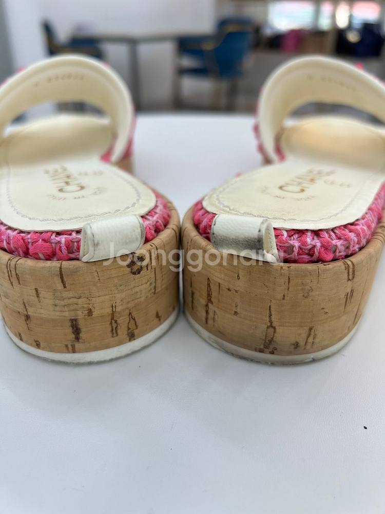 [럭스올 울산점]샤넬 트위드 체인 로고 스트랩 슬리퍼--4