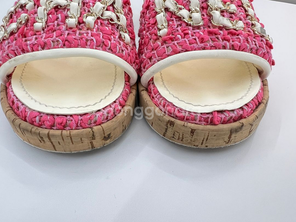 [럭스올 울산점]샤넬 트위드 체인 로고 스트랩 슬리퍼--7