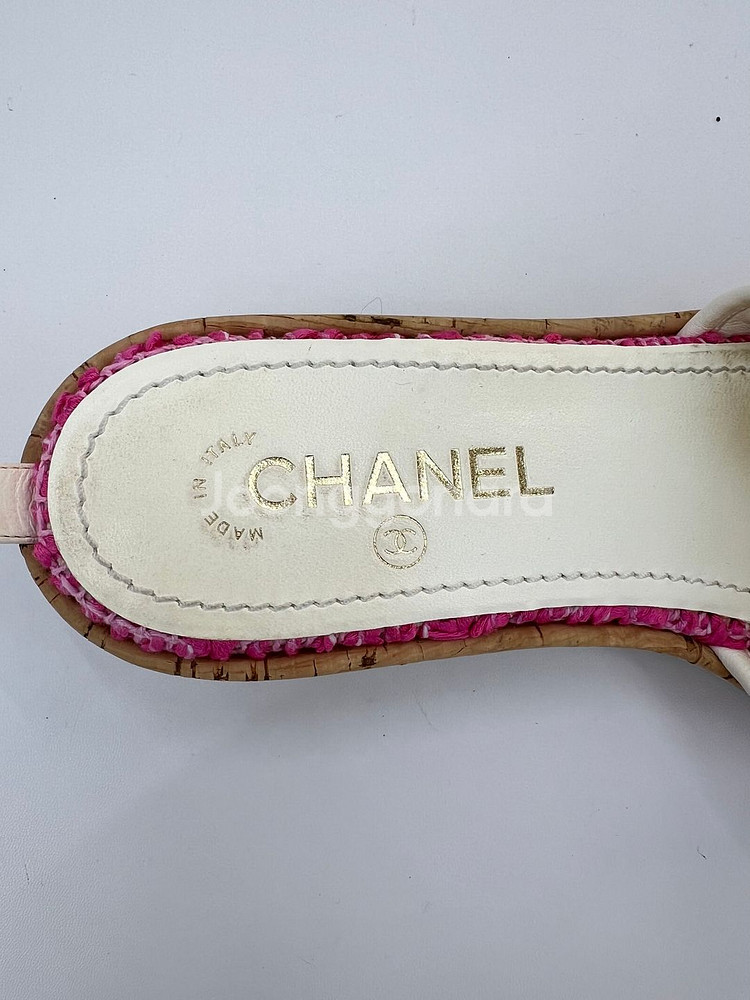 [럭스올 울산점]샤넬 트위드 체인 로고 스트랩 슬리퍼--8