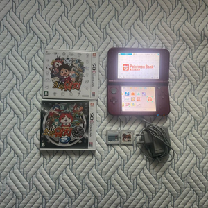 뉴닌텐도3ds xl 레드+충전기+칩4개