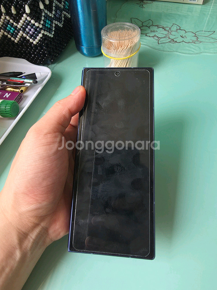 갤럭시폴드6 512GB 블루 자급제 풀박스--4